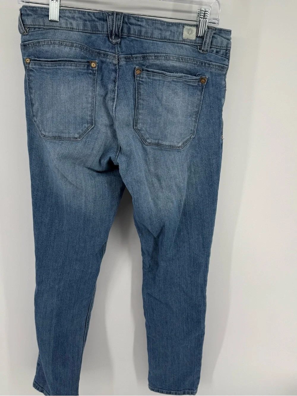 Democracy Light Blue Distressed Jeans with Floral Embroidery